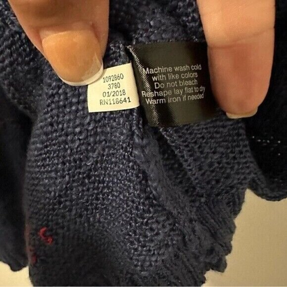 Lane Bryant Womens Sweater 14/16 sleeveless Open Front Star Embroidered Blue - Picture 8 of 10